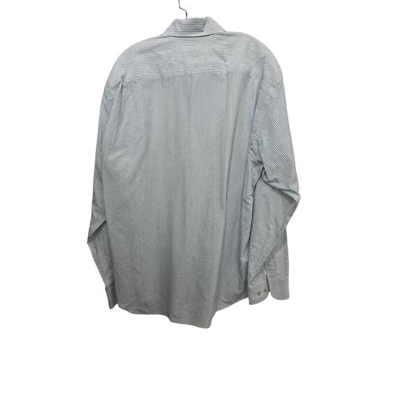 Robert Talbott Carmel Blue White Striped Long Sleeve Button Down Shirt Size L - Picture 2 of 5